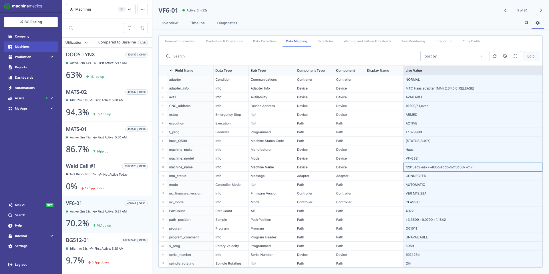 Machine Settings Guide | MachineMetrics