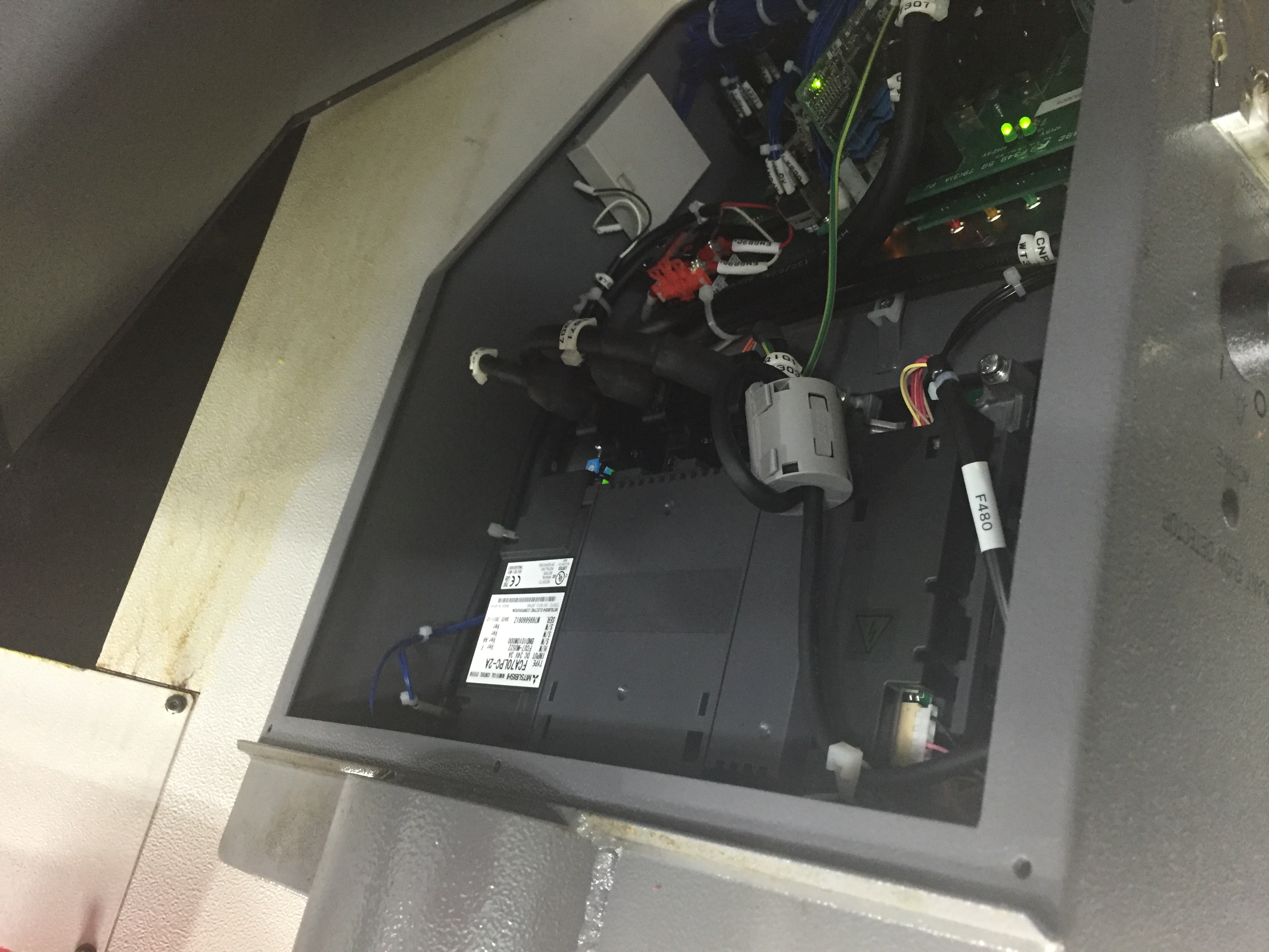 Citizen Cincom A32 electrical cabinet — Mitsubishi FCX NCU board with Ethernet port