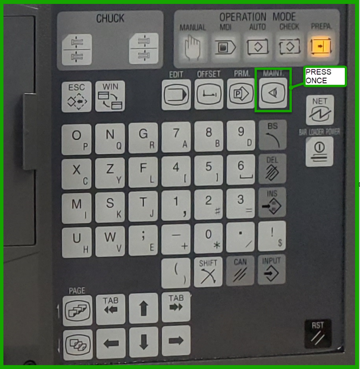 Press S/W LIST softkey