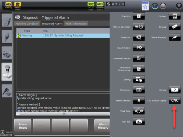 Makino Pro 6 CNC Screen Display