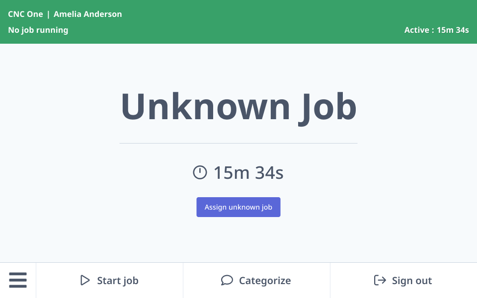 Unknown Job — resource is active with no job selected