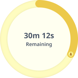 Setup timer in progress — partial time remaining